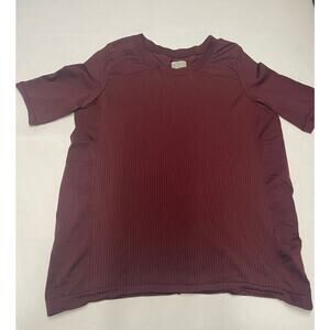 Athleta Ribbed Burgundy Top Size Large
